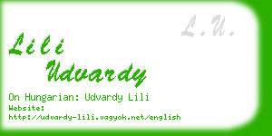 lili udvardy business card